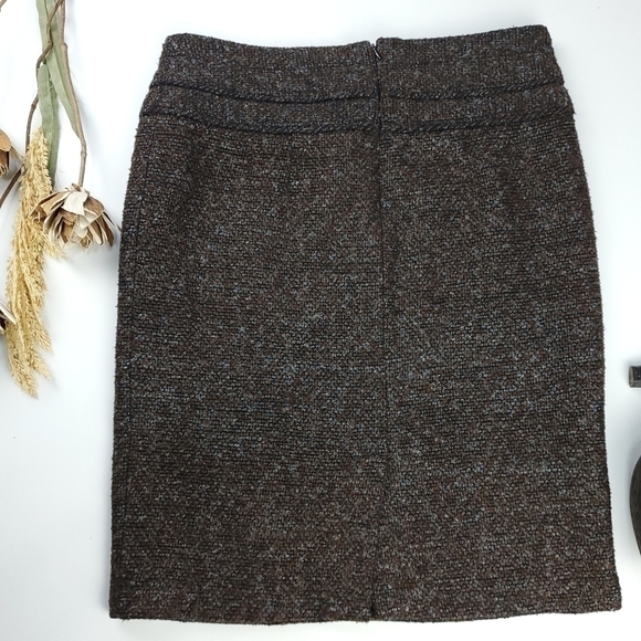 Adrienne Vittadini Thick Brown Blk Texture Skirt 10 - Picture 5 of 15